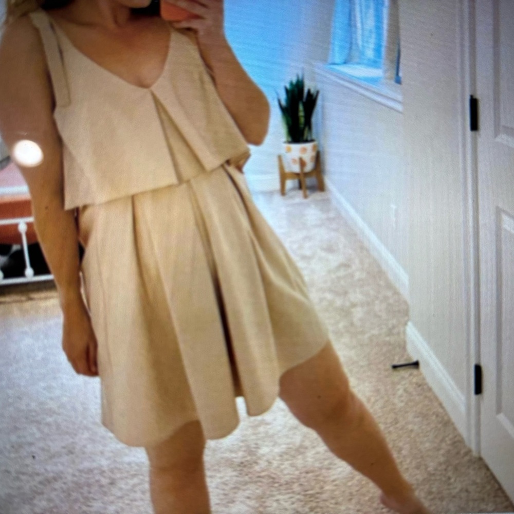 J.O.A Pink Tan Strappy Mini Dress